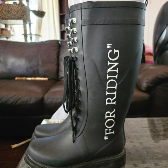 "Off White"  Tall " off white Wellington riding " boots - Picture 1 of 5